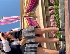 たぴおか【5/10終了】#5 夢の国＠恥ずかしがり屋のJKちゃん。ぷるんぷるんのお尻に張り付くスト越し薄ピンクP逆さ+声かけ顔同時フロント