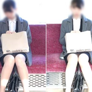 感動の最終回 美人美脚リクスーJDが油断してスト越し白パンティ見せる